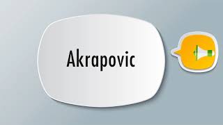 How To Pronounce Akrapovic [upl. by Nnylaehs]