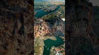 Kaunos Kral Mezarları  Dalyan muğla turkey türkiye trend goturkey djimini3pro drone art [upl. by Aslin]