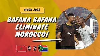 🇲🇦 MOROCCO 0  2 SOUTH AFRICA 🇿🇦  BAFANA BAFANA knock out Morocco to reach the quarterfinals [upl. by Hafital]