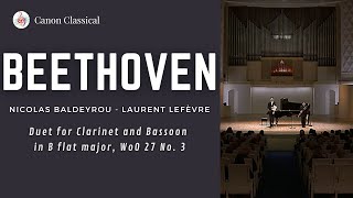 Beethoven Duet for Clarinet and Bassoon in B flat major WoO 27 No 3 [upl. by Eatnod]