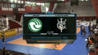 VOLEYenDEPORTV  UNLAM vs Italiano FinalCaballerosJuego 1 PARTIDO COMPLETO [upl. by Abbi242]