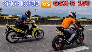 Suzuki GSXR 150 VS Yamaha Crypton FI Modificada al 160 cc 🥵🔥Drag Race Top End [upl. by Waylon745]