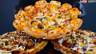 NEW Dominos amp Pizza Hut amp MrPizza 도미노 amp 피자헛 amp 미스터피자 신메뉴 치즈포켓 토핑탑텐 치킨버거 피자 리뷰먹방 REAL SOUND MUKBANG [upl. by Peadar]