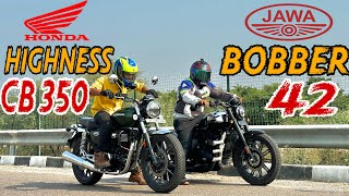 JAWA Bobber 42 vs Honda Highness cb 350 Drag Race  TopEnd Test  CB killer😲 [upl. by Federica958]