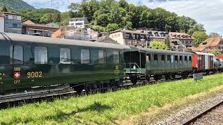 Mise en place dune composition CFF Historic en gare du Bouveret le 16 juin 2024 [upl. by White]