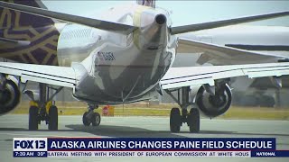 Alaska Airlines changes Paine Field schedule  FOX 13 Seattle [upl. by Yengac]