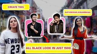 All Black Look Under 1500  Makeover Challenge In NIT Faridabad  Trending Party Wear Dress [upl. by Sinylg]