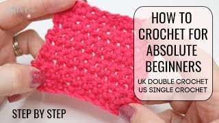 HOW TO CROCHET FOR ABSOLUTE BEGINNERS  UK DOUBLEUS SINGLE  EPISODE TWO  Bella Coco Crochet [upl. by Eldnar]