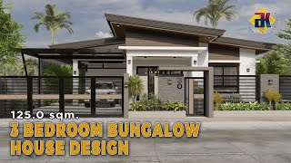 125 sqm 3 Bedroom Bungalow HOUSE DESIGN  Exterior amp Interior Animation [upl. by Kristina]