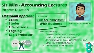 Lecture 09 Tax on Individual with Business Taxation of Individuals Income Taxation [upl. by Kelam781]