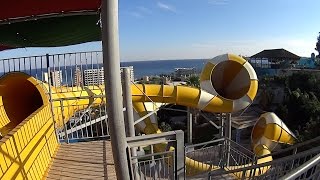 Scary Cones Water Slide at WaterPark Faliraki [upl. by Mikkanen243]