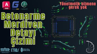 Merdiven Donatısı Çizim Programı Betonarme Proje autolisp betonarme merdiven autocad [upl. by Oiliduab]