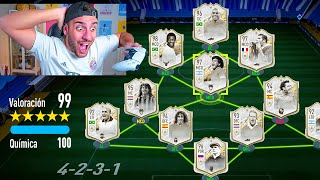 CONSIGO UN FUT DRAFT ENTERO DE LEYENDAS NUEVO RÉCORD FIFA 22 [upl. by Asihtal]