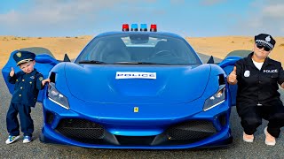 AnakAnak Polisi Beraksi Misi KejarKejaran Ferrari Melawan Pencuri [upl. by Alene35]