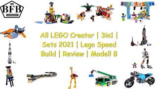 Alle LEGO Creator  3in1  Sets 2021  Lego Speed Build Review  Modell B [upl. by Yborian]