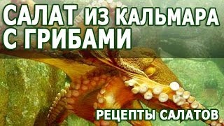 Салаты из морепродуктов Салат из кальмара с грибами в мультиварке [upl. by Gunner]