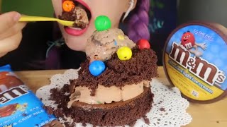 Curie ASMR chocolate MampM ice cream cake Mukbang bites only [upl. by Silva969]