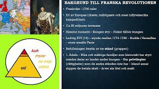 Franska revolutionen Genomgång del 1 Bakgrund till revolutionen [upl. by Akeemat]