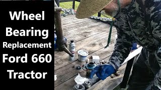 Replacing the Front Wheel Bearings on a Ford 660 Tractor [upl. by Kassi450]