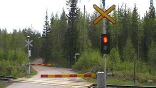 Finnish regional train 444 passed Humalamäki level crossing [upl. by Babbette]