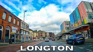 Driving in LONGTON Stoke on Trent Town Centre ENGLAND [upl. by Afrikah]