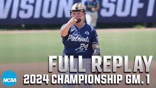 2024 DII softball championship final game 1 UT Tyler vs Western Washington I FULL REPLAY [upl. by Ennovahs]