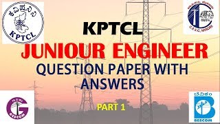 KPTCL question paper and answers solved PART 1 [upl. by Ahnavas]