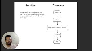Aula 02  Fluxograma  Quadrado de um número [upl. by Nnaik]