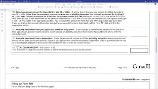 How to fill out a TD1 form BC and Federal [upl. by Eiwoh252]