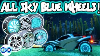 All Painted SKY BLUE WHEELS 2018 Rocket League Inventory Showcase [upl. by Emmye]