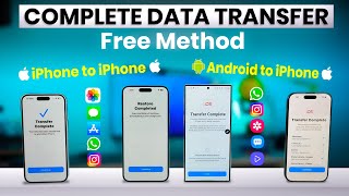 How to transfer complete data from OLD iPhone to New iPhone amp Android to iPhone  Esim amp Whatsapp [upl. by Nomra84]