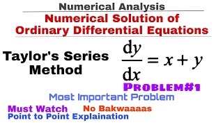 3 Taylors Series Method  Problem1  Numerical Solution of Ordinary Differential Equation [upl. by Noiram]