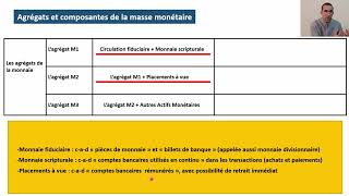 Partie 2 Chapitre 5 la politique monétaire Agrégats et composantes de la masse monétaire [upl. by Justinian]