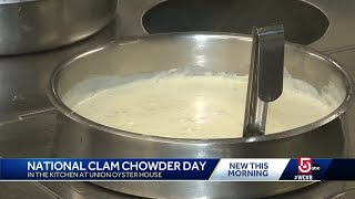 Famous Union Oyster House serves up clam chowder recipe [upl. by Naashom773]