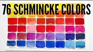 Swatching 76 Schmincke Watercolor Colors [upl. by Reddy]