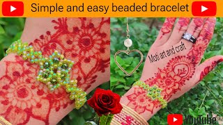 Simple and easy beaded bracelet How to make simple and easy beaded bracelet tutorial [upl. by Ilsel]