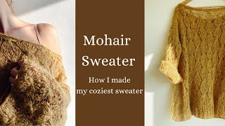 Knit a cozy mohair sweater with me  step by step knitting tutorial knitting diy sweater [upl. by Lupe]