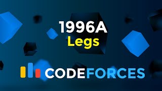 1996A  Legs  Codeforces Round 962 Div 3  Maths  Codeatic [upl. by Leilamag]