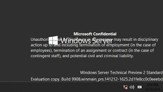 Windows Server 2016 Build 9908 installation and Demonstration [upl. by Ecnerol]