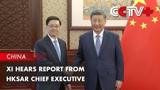 Xi Hears Report from HKSAR Chief Executive [upl. by Kerman254]