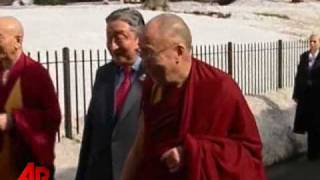 Raw Video Dalai Lama Throws Snow at the Press [upl. by Nevart]