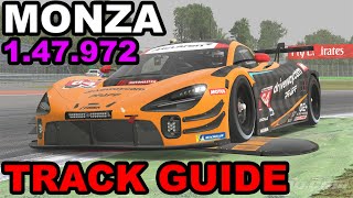 iRacing McLaren 720S GT3 EVO Monza  Track Guide  Hotlap [upl. by Arahsit]