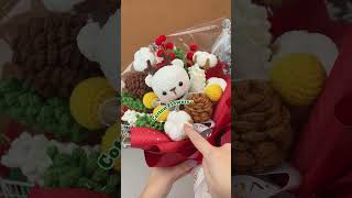 Christmas Flower Bouquet crochet crochetflowerdesign phoacrochet patternmaking christmas [upl. by Naoh213]