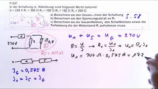 NTG Elektrotechnik Prüfungsaufgabe PE07  Gesamtleistung Teilleistung Ströme Spannungen [upl. by Masao]