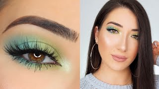 PASTEL BLUE GREEN SMOKEY EYE  SPRING MAKEUP TUTORIAL [upl. by Melena]