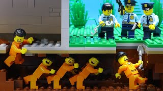 Lego City Prison Break Secret Escape Tunnel  Lego Stop Motion [upl. by Sukramal]