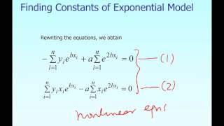 Chapter 0604 Lesson Nonlinear Regression with Transformed Data Exponential Model [upl. by Brandt]