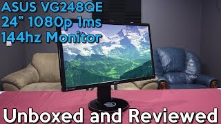 ASUS VG248QE 144hz Gaming Monitor  Unboxed and Reviewed [upl. by Steinberg]