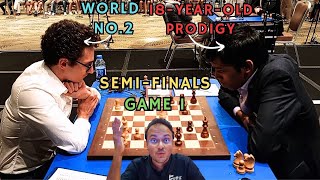 Fabulous Fabiano vs Pragmatic Pragg  FIDE World Cup SemiFinals  Commentary by Sagar [upl. by Ainehs]