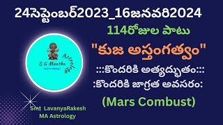 Mars Combust24sep202316jan2024114daysLagna results114రోజుల పాటు కుజ అస్తంగత్వంలగ్న ఫలితాలు✍️💯🌱 [upl. by Pacificia]